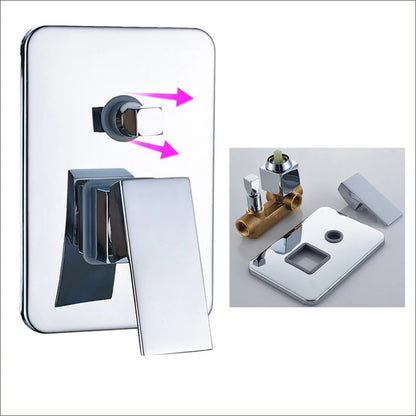 3 Functions Rain Shower Head Chrome Finish Wall Mount with Rotating Tub Spout