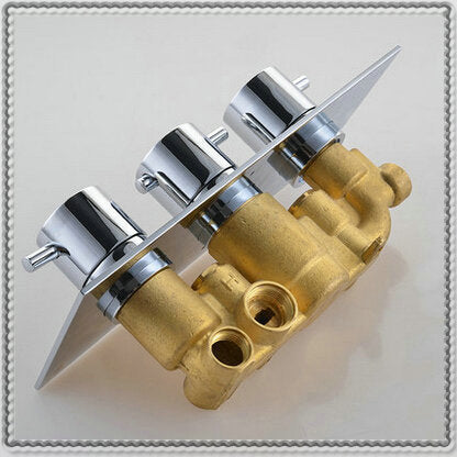 Le Tampon 3 Dials 3 Ways Thermostatic Mixer Tap Chrome Brass Shower Valve Panel With Diverter Bathroom Faucet Tap torneira lavabo new