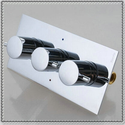Le Tampon 3 Dials 3 Ways Thermostatic Mixer Tap Chrome Brass Shower Valve Panel With Diverter Bathroom Faucet Tap torneira lavabo new