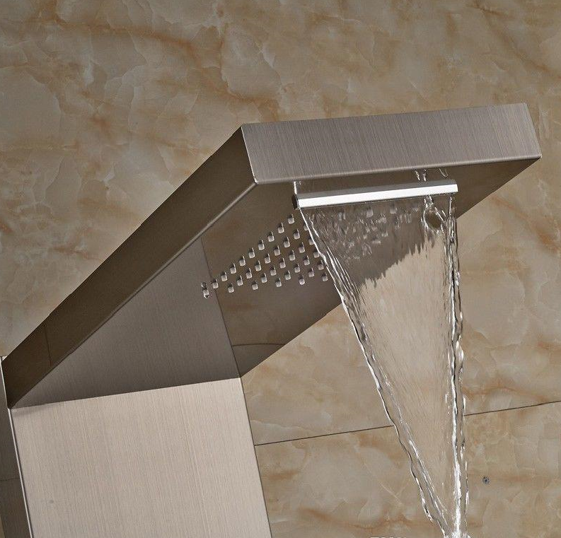 Juno Brass Brushed Nickel Stainless Steel Contemporary Bath Shower Faucets