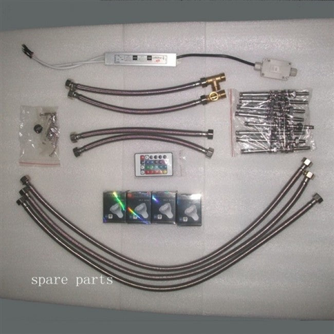 Lusury 31 Large Ceiling Waterfall Colorful Remote LED Shower Head Faucet Set