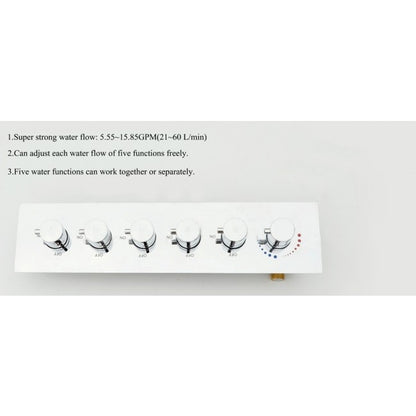 Juno 32" by 16" Amore Atomizing Swash & Rainfall Temperature Controlled LED Shower Head Body Jets