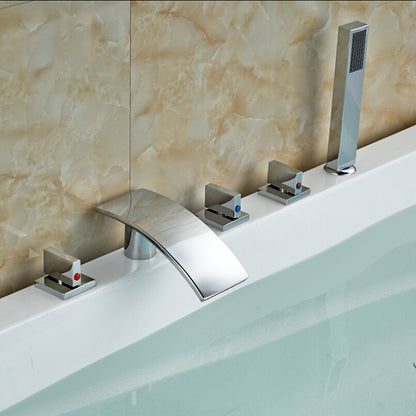 Maceió Bathtub Faucet With Hand Shower In Chrome Finish