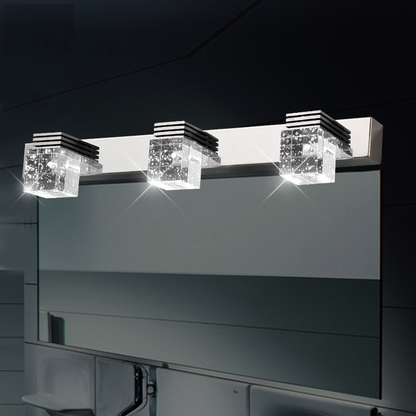 Juno Modern Crystal Cubes Wall LED Vanity Light Bulbs