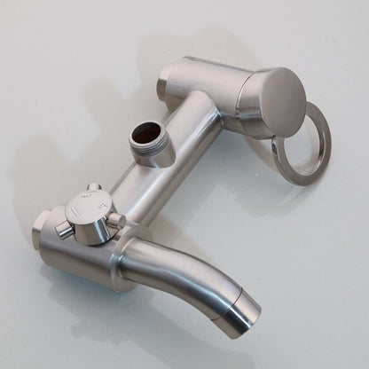 Juno 8 Inch Brushed Nickel Wall Mount 3 Function Rain Shower Head Handheld Spray Bathroom Shower Set