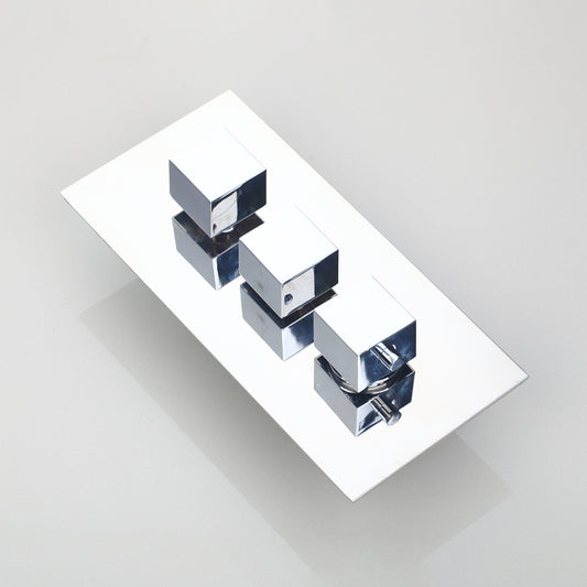 3 Knobs and 4 Ways Chrome Shower Mixer