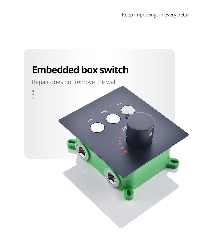 Juno New Matte Black Shower Head Ceiling Mount With LED Lights