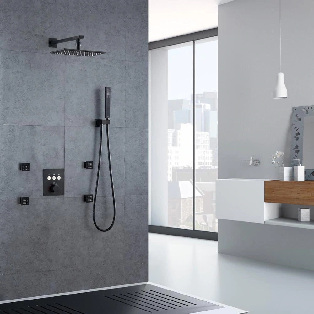 3 Way  Shower Mixer with Body Jets Rainfall Bathroom Shower System