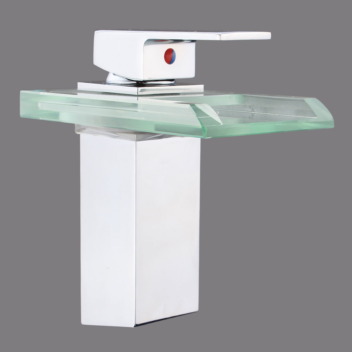 Juno 8" Widespread Single Handle Chrome Finish Color Changing LED Waterfall Bathroom Sink Faucet