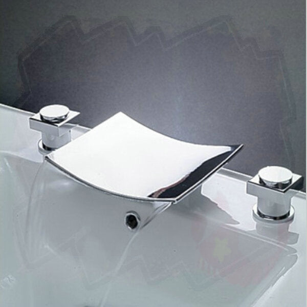 Dijon 3Pcs Bath Faucets Deck Mounted Bathroom Tap Sink or Bathtub