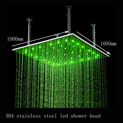 Square Ceiling Mount Large LED Shower Head