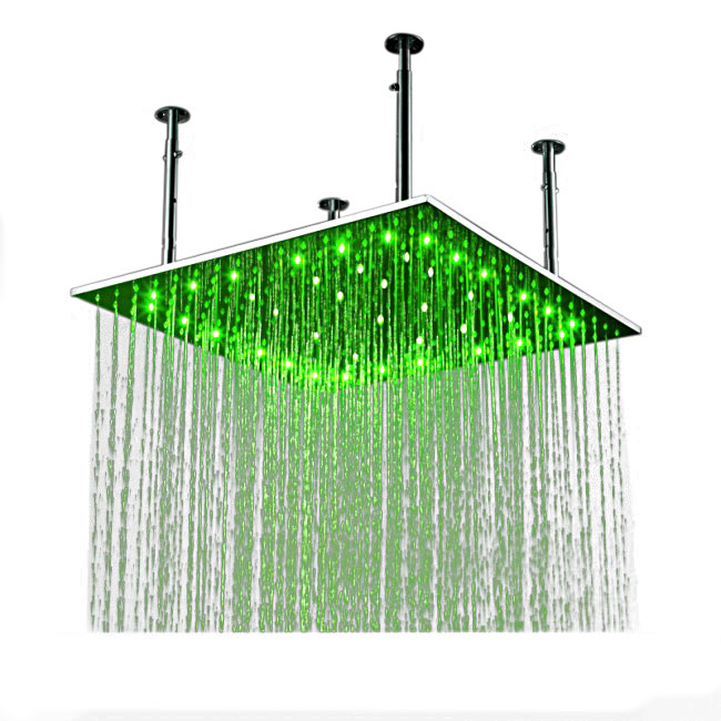 Square Ceiling Mount Large LED Shower Head