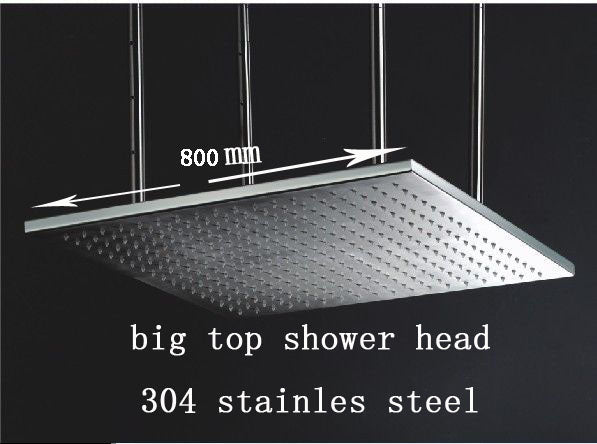 Juno 40" Stainless Steel Multicolor LED Ceiling Mount Large Rain Shower Head