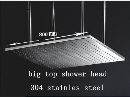 Juno 40" Stainless Steel Multicolor LED Ceiling Mount Large Rain Shower Head