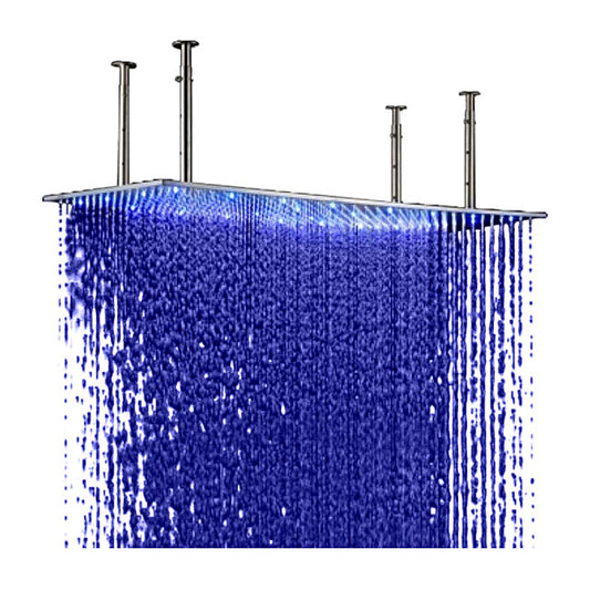 Juno 40" Stainless Steel Multicolor LED Ceiling Mount Large Rain Shower Head