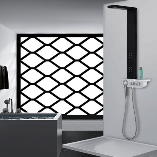 44" Wall Mounted Black Aluminum Multi-Function Shower Panel