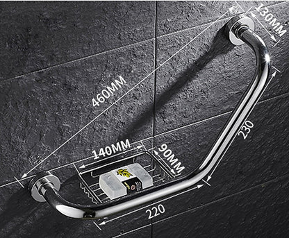 Juno Chrome Safety Bar Handrail Wall Mount Bathroom Bathtub Support Bars With Soap Dish