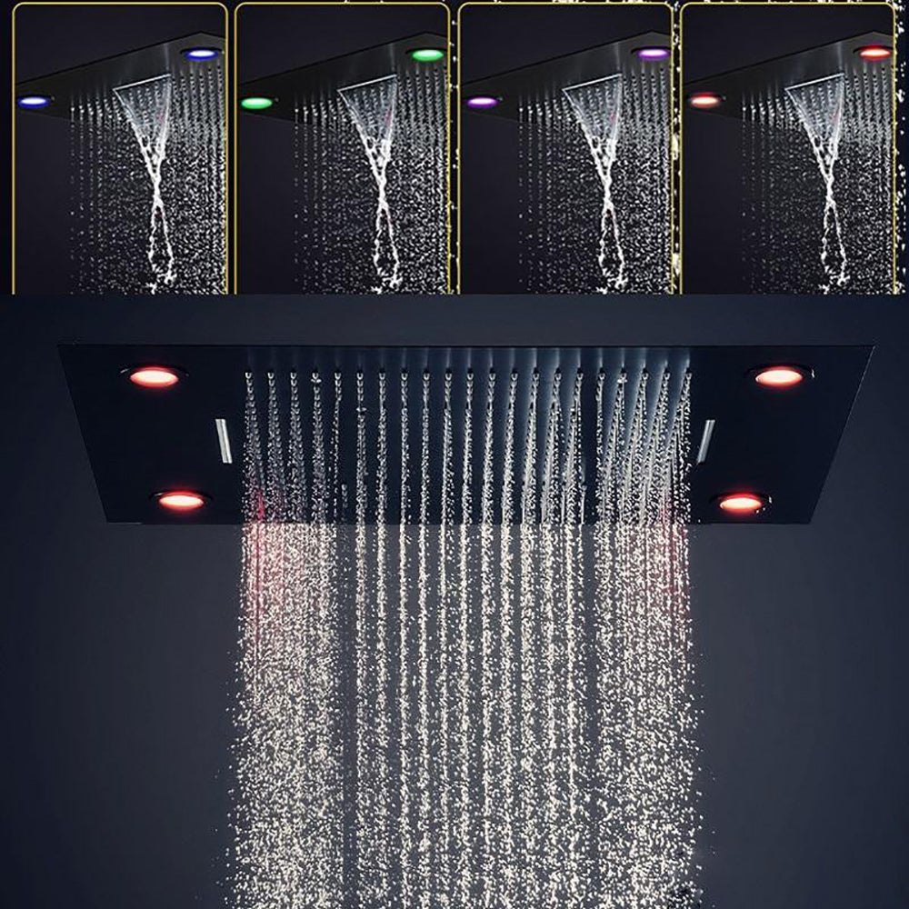 New 5 Function Super Luxury Oil Rubbed Bronze Shower Head With 4 LED Rainfall Shower System