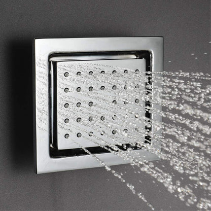 Juno Musical Curved Chrome Waterproof Ceiling Remote Control LED Shower Head with Mixer Massage