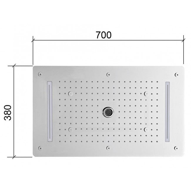 Super Luxury 5 Function Recessed Ceiling Mount LED Large Shower Set
