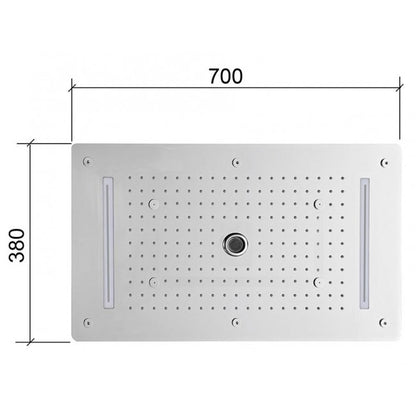Super Luxury 5 Function Recessed Ceiling Mount LED Large Shower Set