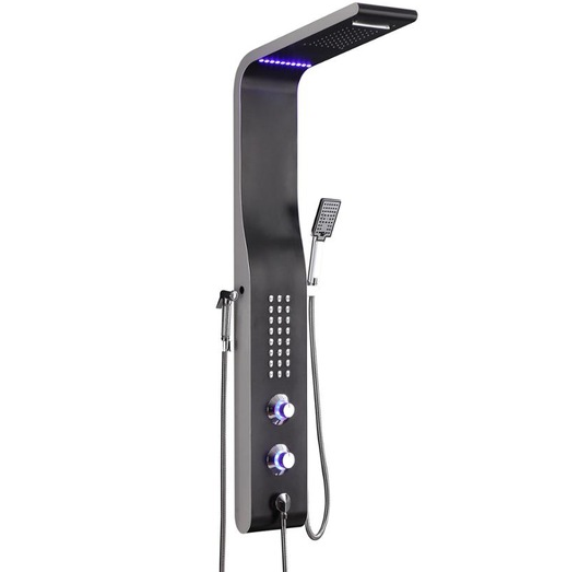 5 Function LED Shower Panel Waterfall Rainfall Shower Head Massage Jets with Hand Shower