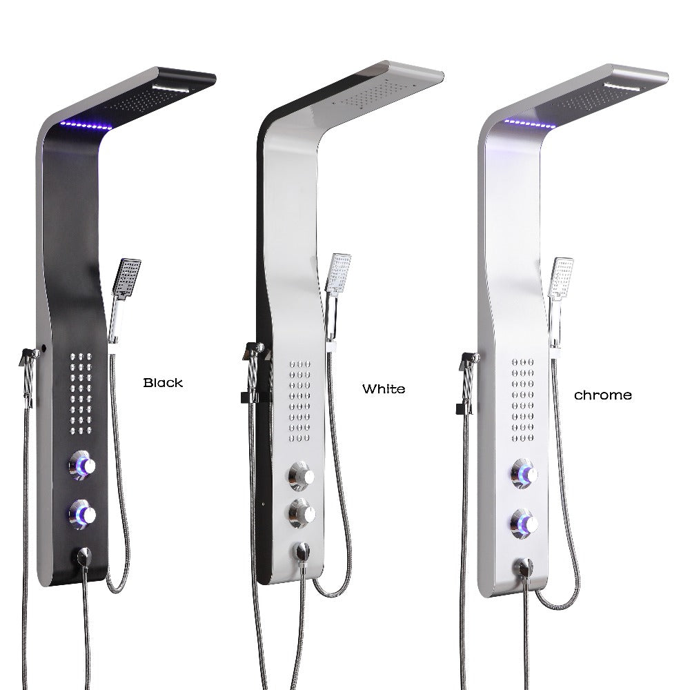 5 Function LED Shower Panel Waterfall Rainfall Shower Head Massage Jets with Hand Shower