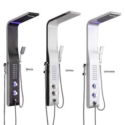 5 Function LED Shower Panel Waterfall Rainfall Shower Head Massage Jets with Hand Shower