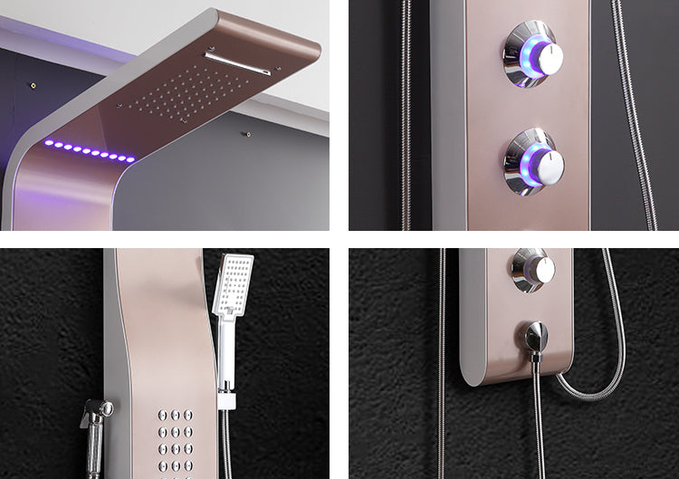 5 Function LED Shower Panel Waterfall Rainfall Shower Head Massage Jets with Hand Shower