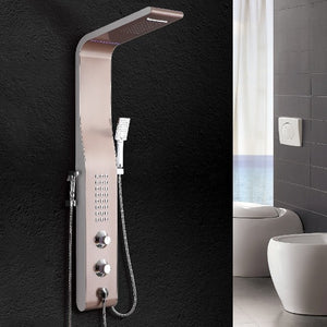 5 Function LED Shower Panel Waterfall Rainfall Shower Head Massage Jets with Hand Shower