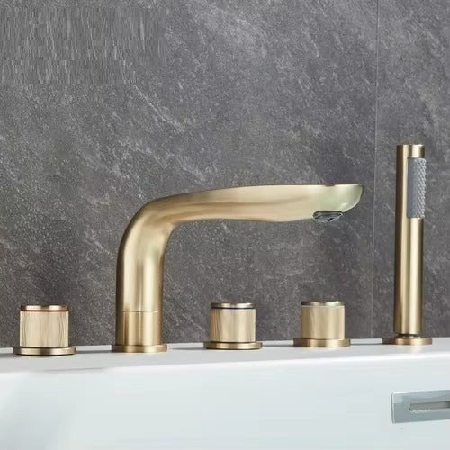 Juno New 5 Pcs Bathtub Faucet Multi Color Deck Mount Dual Handle bathroom Faucet