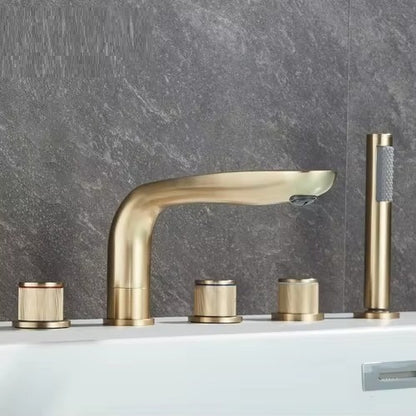 Juno New 5 Pcs Bathtub Faucet Multi Color Deck Mount Dual Handle bathroom Faucet