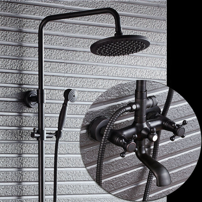 Juno 8" Oil Rubbed Bronze Rain Shower Systems with Handheld Shower