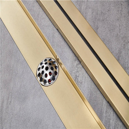 Juno LED Linear Shower Drain Flag Design Flange Body