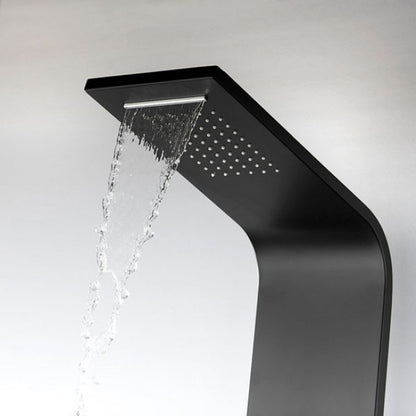 63" Wall Mount Black Aluminum Rainfall Waterfall Bathroom Shower System 2