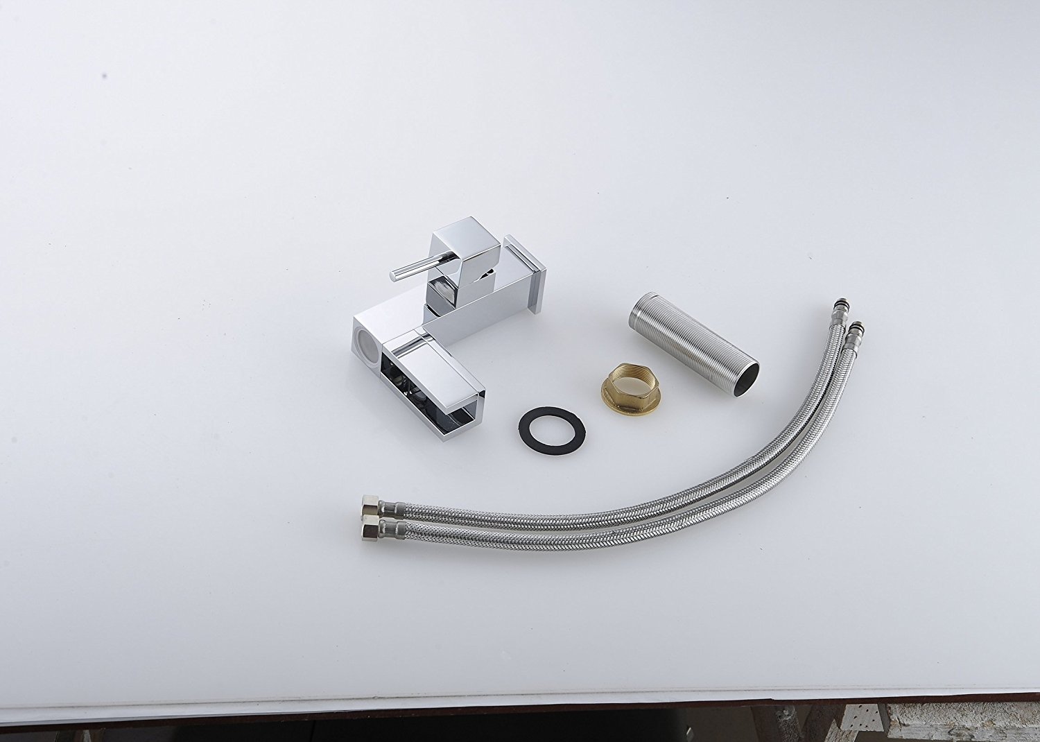 La Plata LED Three Color Waterfall Bathroom Sink Faucet Single Handle Mixer Tap