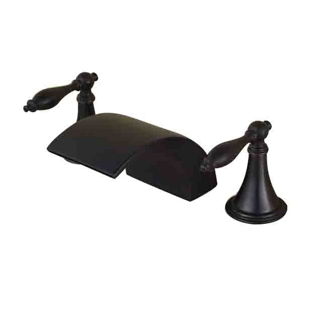 Belem Oil-Rubbed Bronze Dual Handle Widespread Waterfall Sink Faucet