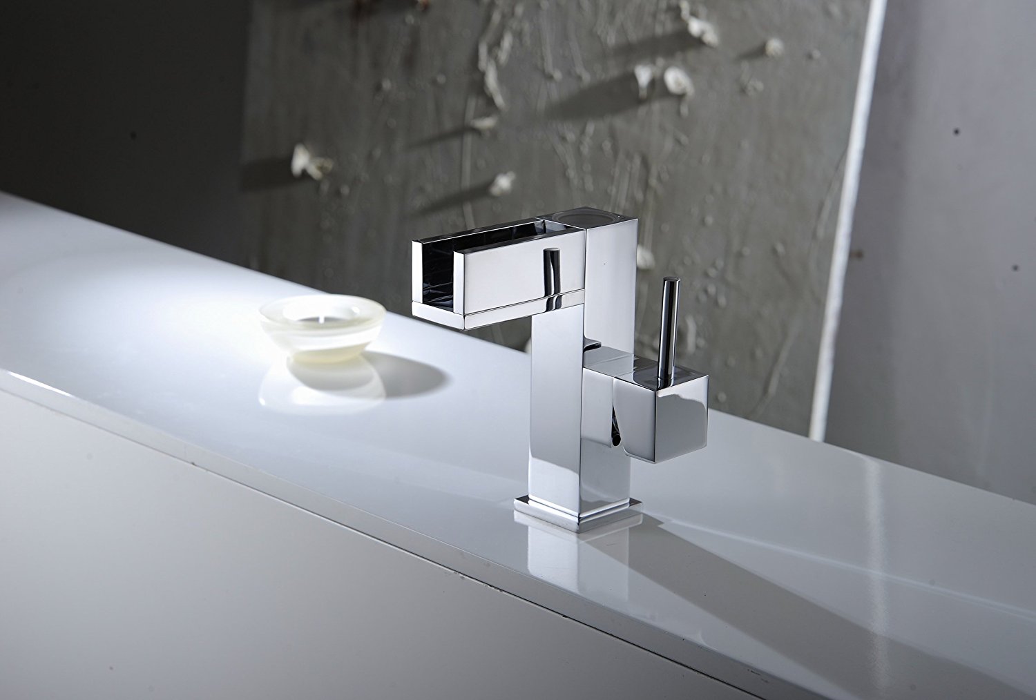 La Plata LED Three Color Waterfall Bathroom Sink Faucet Single Handle Mixer Tap