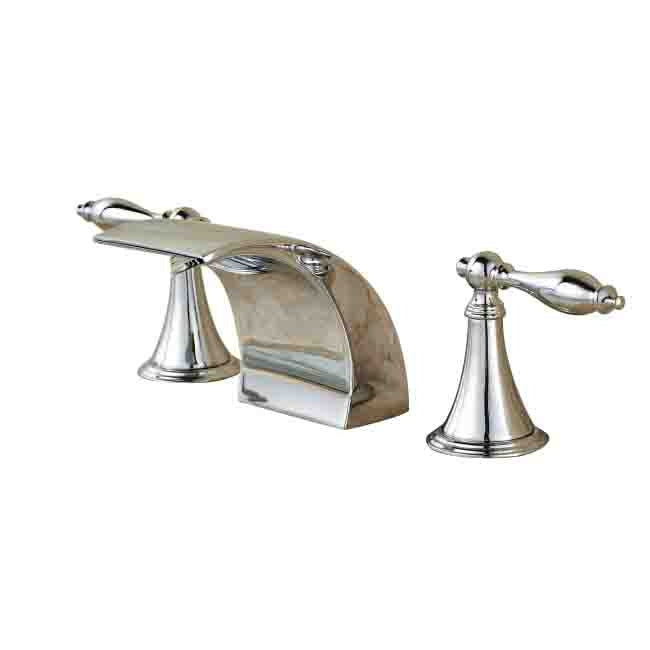 Juno Belem Chrome Finish Dual Handle Widespread Waterfall Sink Faucet