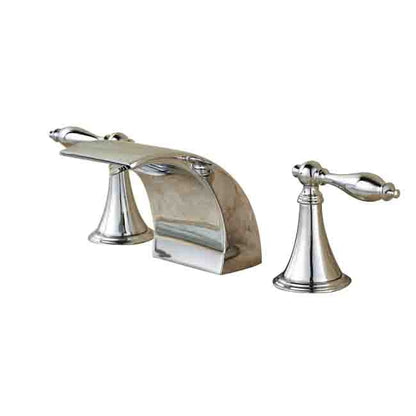 Juno Belem Chrome Finish Dual Handle Widespread Waterfall Sink Faucet