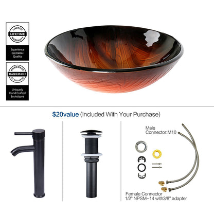 Bracilia Bathroom Vessel Sink With Faucet