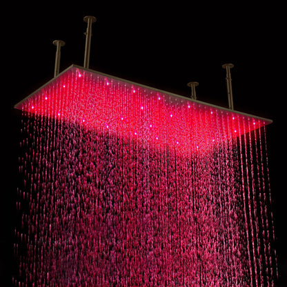 Juno 20" x 40" Dark Oil Rubbed Bronze Square Ceiling Mount LED Rain Shower Head 