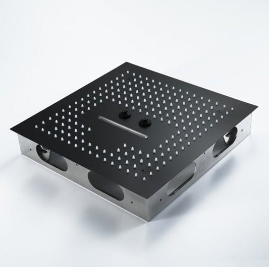 Juno Black Rain Shower Head 16" Remote Control LED Showerhead