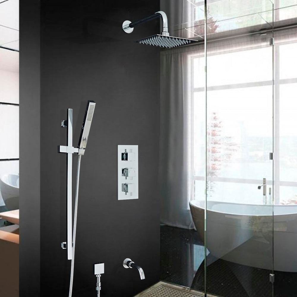 8, 10, 12, 16, 20, 24 Square Rain Shower System Set in Rain Shower Head