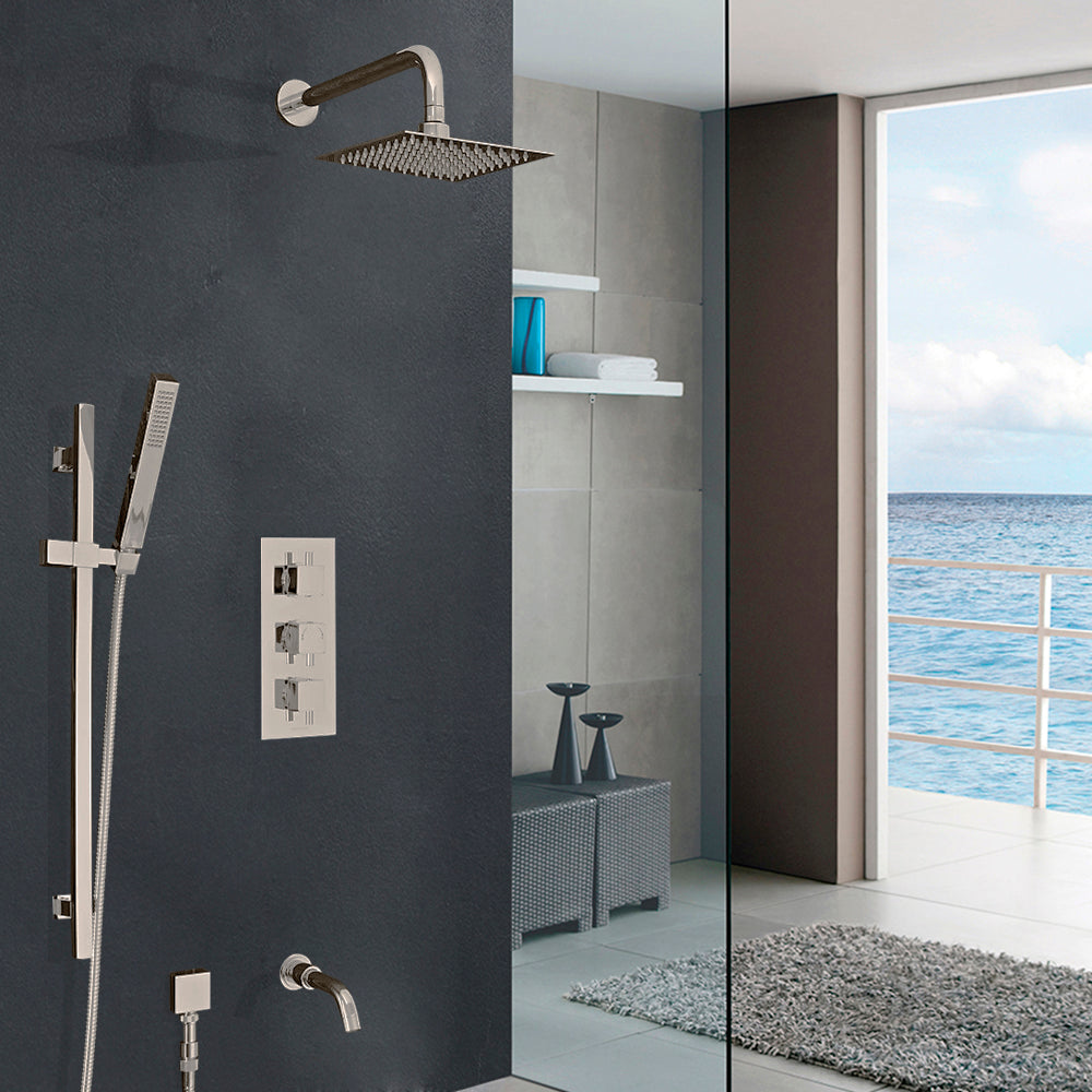 8, 10, 12, 16, 20, 24 Square Rain Shower System Set in Rain Shower Head