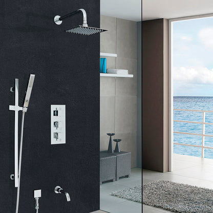 8, 10, 12, 16, 20, 24 Square Rain Shower System Set in Rain Shower Head