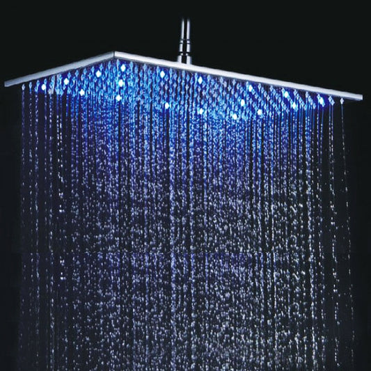 Rectangle Brushed LED Rainfall Shower Head