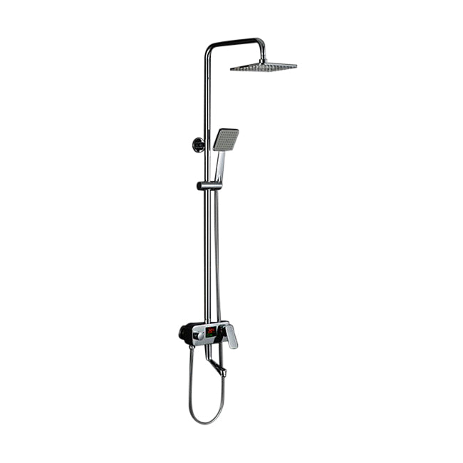 New Digital Display 8 inch Square Rain Shower Set with Handheld Shower Faucet
