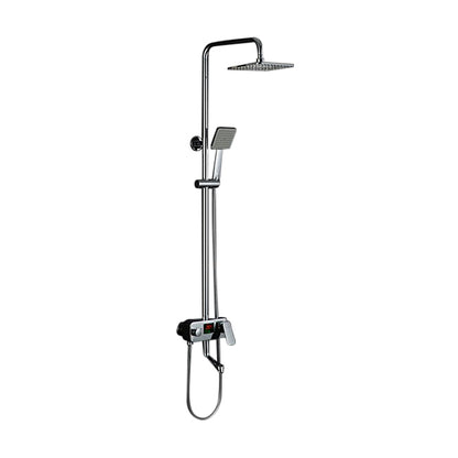 New Digital Display 8 inch Square Rain Shower Set with Handheld Shower Faucet