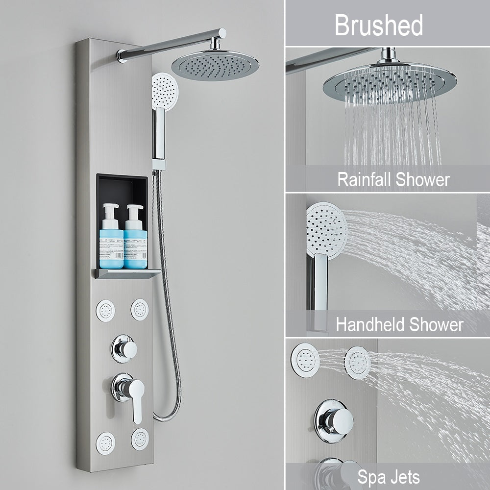 Juno Paris 5 Function LED Shower Panel Shower Head Massage Jets